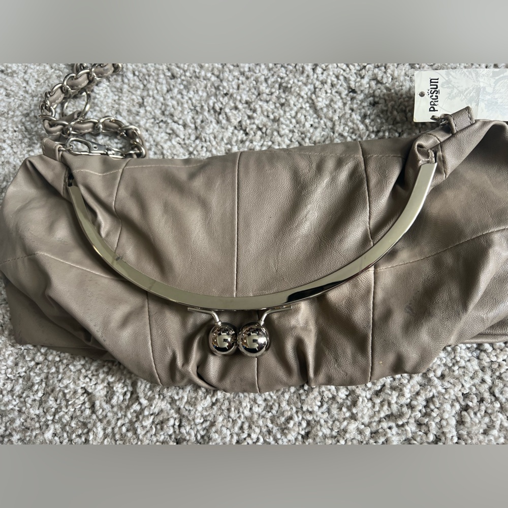 PacSun Women's Taupe Bag with Silver Accents